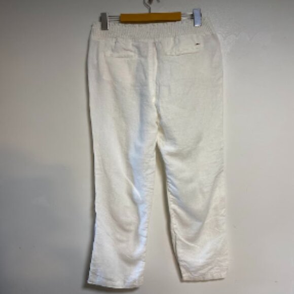 GUESS White Linen Women's Drawstring Relaxed Pants Size S - Picture 7 of 11